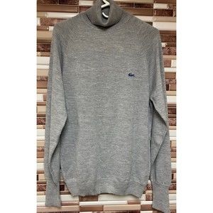 Vintage Izod Lacoste Mens size Large Turtle Neck Sweater Blue Alligator